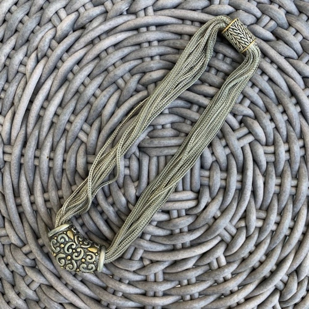 Multi-Strand Gray Statement Necklace - image 3